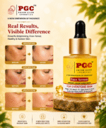 Infographic showing before and after results of Prism Glow Brightening Face Serum, demonstrating visibly brighter skin, an even skin tone, and a healthy radiant glow