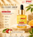 Infographic for Prism Glow Face Serum, a powerful brightening serum formulated with 23% Vitamin C and 2% Alpha Arbutin to reduce melasma spots, remove acne, and provide deep hydration for an even tone, glowing complexion.