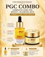 PGC Prism Glow Cosmetics Combo featuring Powerful Brightening Face Serum and Avocado Night Cream skincare routine banner